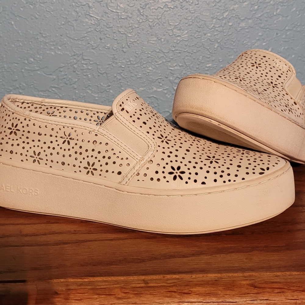 MK perf leather slip ons